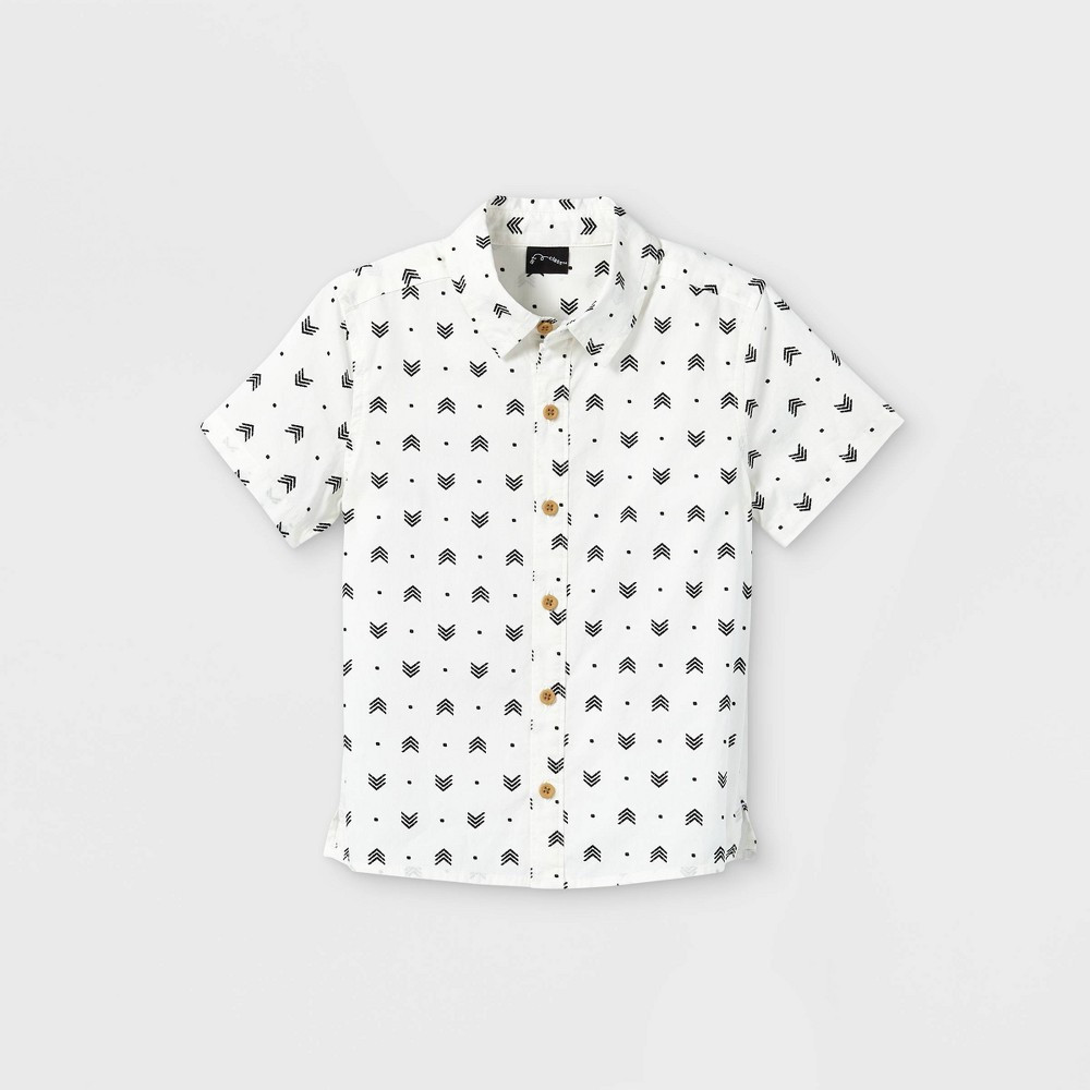 Toddler Boys' 'Arrows' Button-Down Shirt - art class White 18M | Target