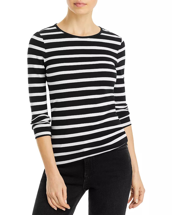 Cotton Long Sleeve Striped Tee | Bloomingdale's (US)