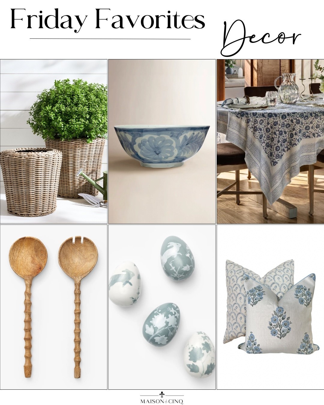 This week on Friday Favorites is all about blue and white goodness! Kitchen decor, table linens, throw pillows and more!

Home decor, springdecor, spring refresh, planters, outdoor decor, spring pillows, basket planters  

#LTKHome