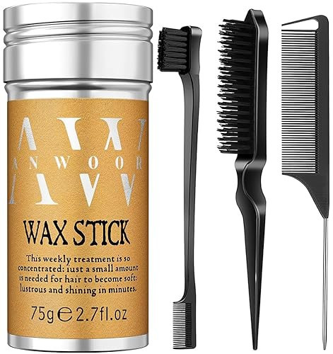 Slick Back Hair Brush, Hair Wax Stick 4Packs - Taming Flyaways & Edge Control - Hair Styling Products Accessories Stuff for Teenl Girl, Women & Kids | Amazon (US)