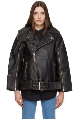 by Malene Birger - Black Beatrisse Leather Jacket | SSENSE