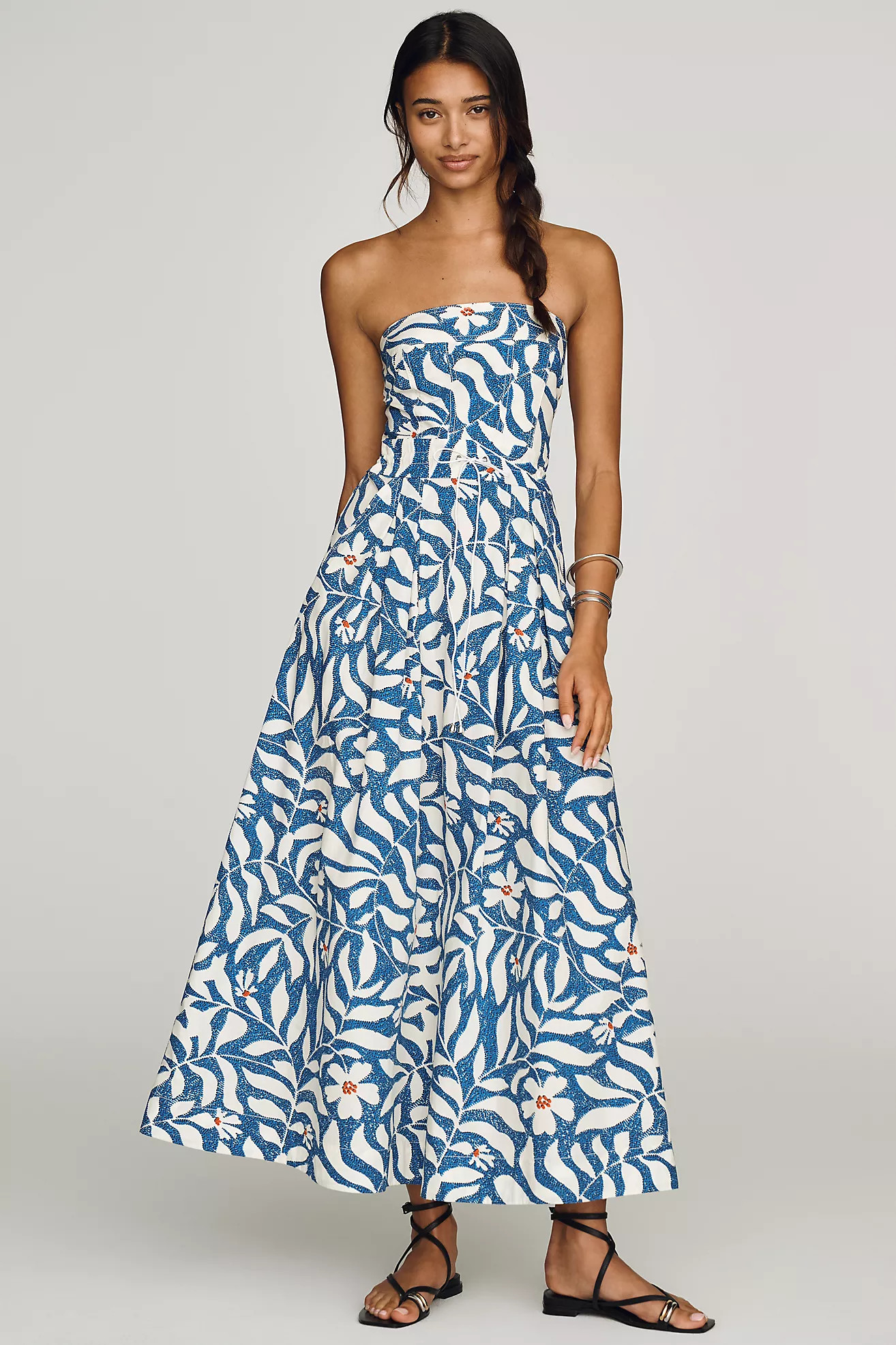 Maeve Strapless Waisted Maxi Dress | Anthropologie (US)