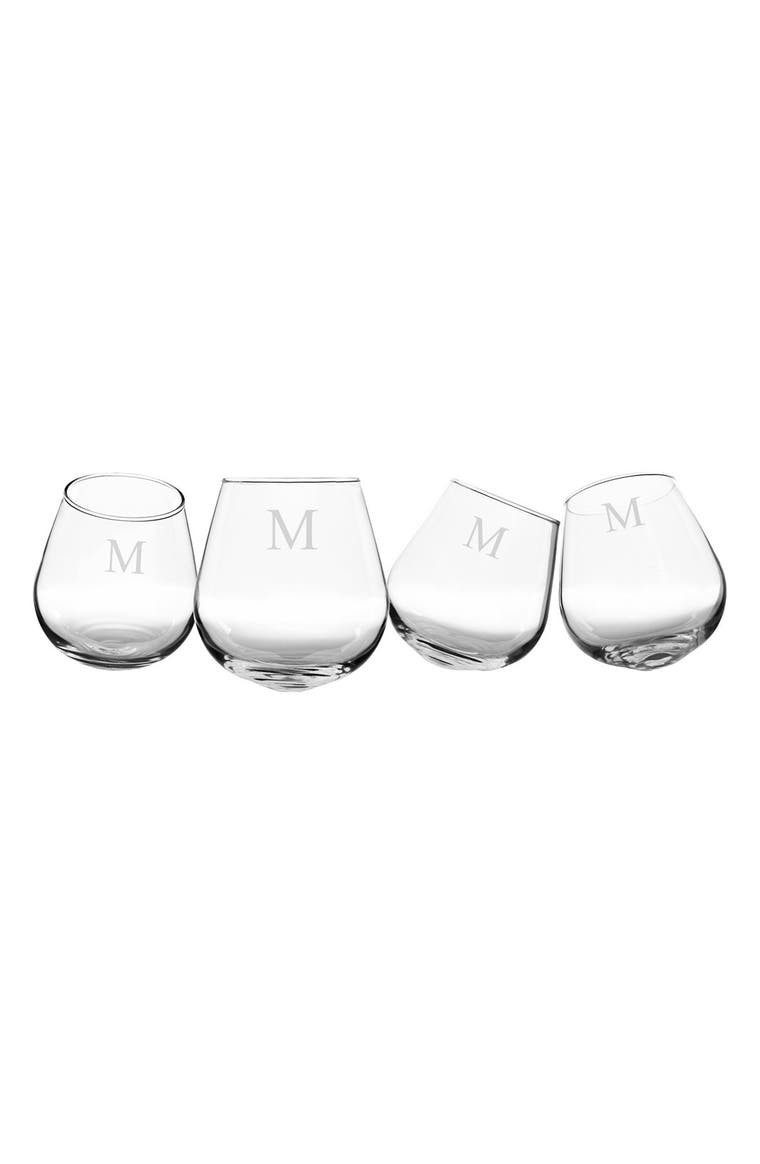 Monogram Tipsy Set of 4 Wine Glasses | Nordstrom