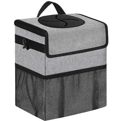 Itopfox Leak-Proof Car Trash Can with Lid, Hanging Vehicle Garbage Bin for SUV, Truck, Van - Grey, Compact Design for Back Seat or Front Seat Storage | Target