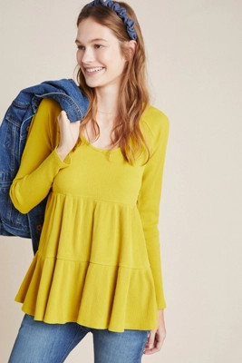 Samina Thermal Babydoll Top | Anthropologie (US)