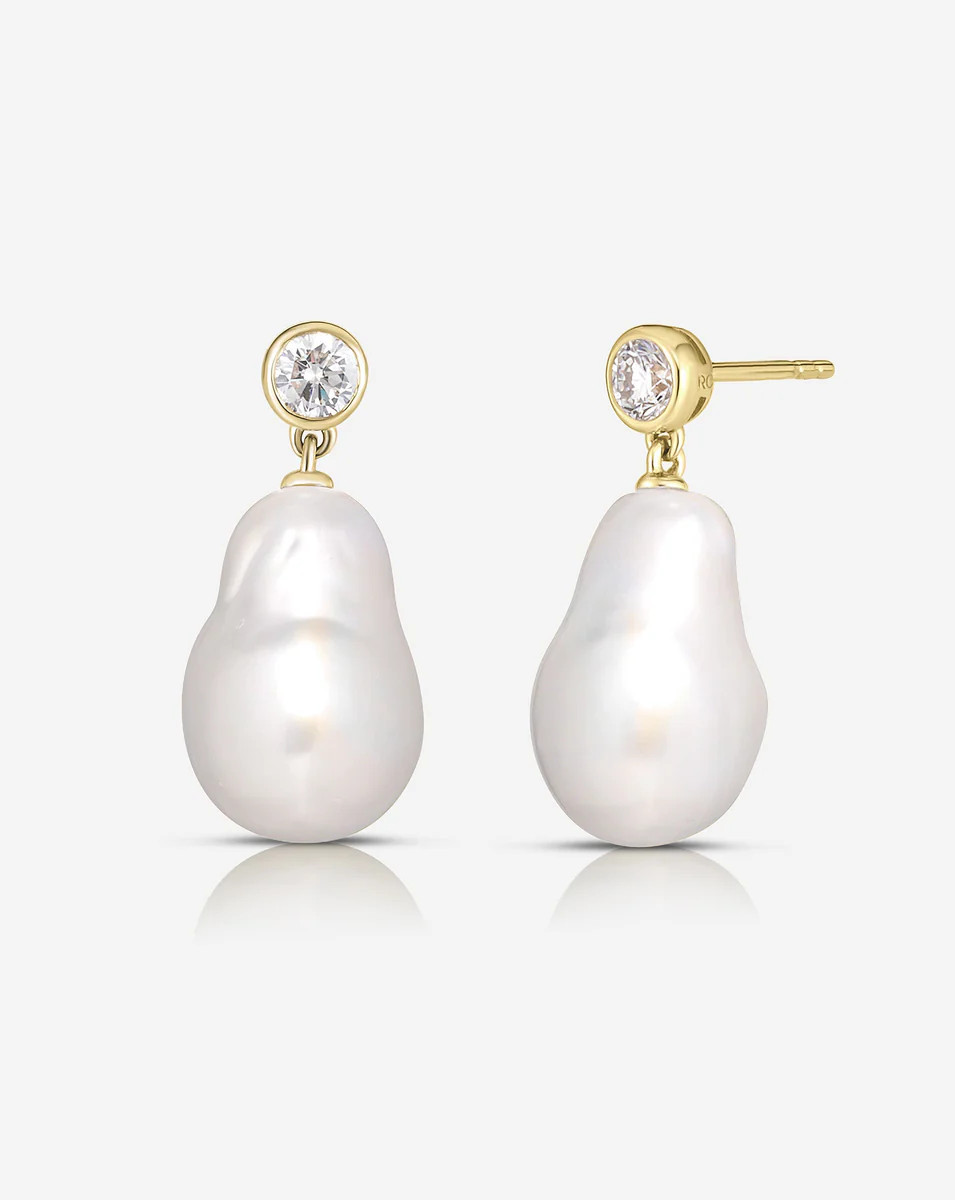 Baroque Pearl + Diamond Earrings | Ring Concierge