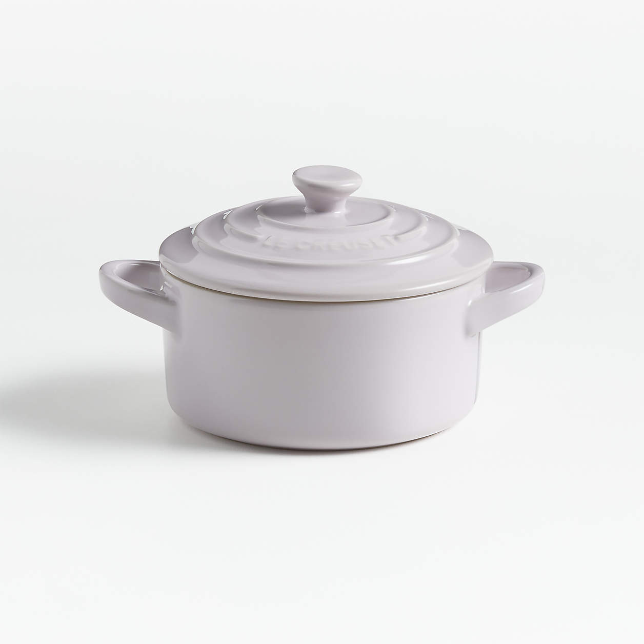 Le Creuset 8-Oz. Sea Salt Round Mini Cocotte with Lid + Reviews | Crate & Barrel | Crate & Barrel