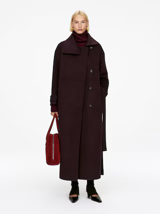 Wool-Blend Funnel-Neck Coat | Arket UK
