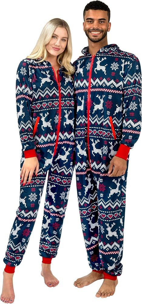 Giggling Getup Adults Christmas Hooded Pajamas, Christmas Jumpsuits Outfits | Amazon (US)