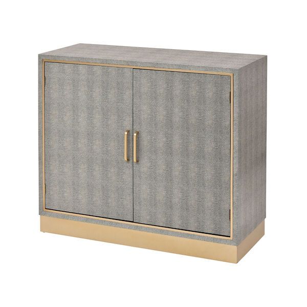 Sands Point Grey and Gold Two-Door Cabinet | Bellacor