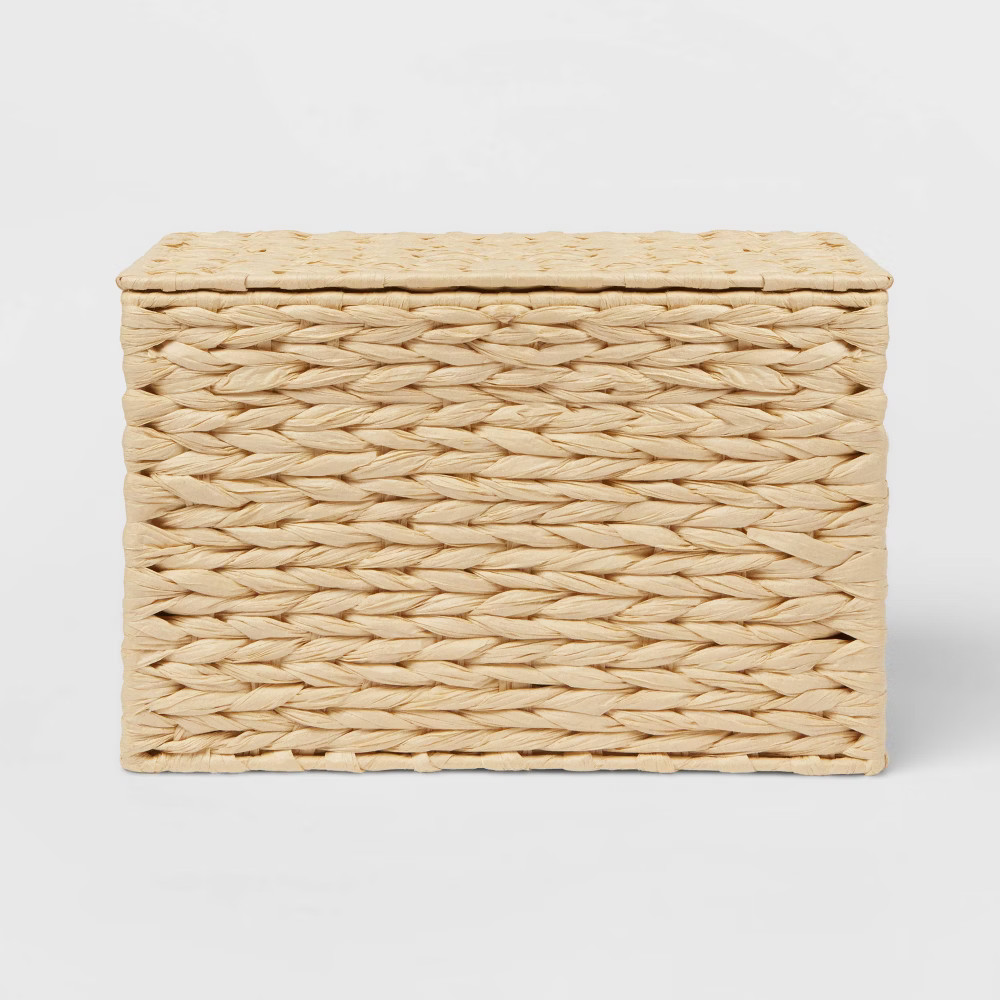 Woven Basket with Lid Beige - Threshold | Target