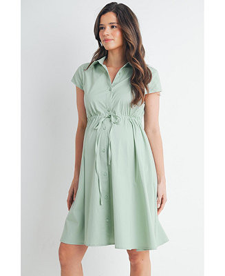 Maternity Button Front Empire Waist Shirt Dress Nursing Friendly | Macy's