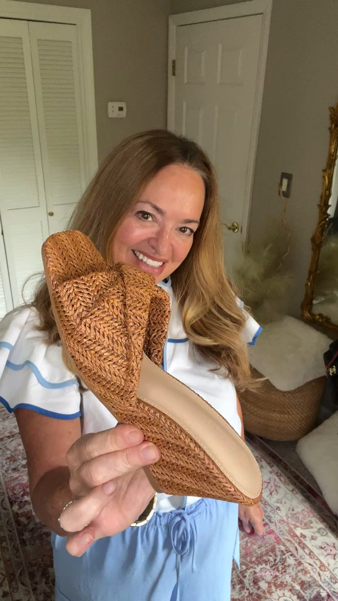 This neutral rattan wedge will go with everything! It has a nice cushion bedding!
Love the style and comfort!

#LTKWorkwear #LTKTravel #LTKootd