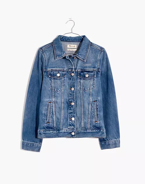 Mama Embroidered Jean Jacket in Medford Wash | Madewell