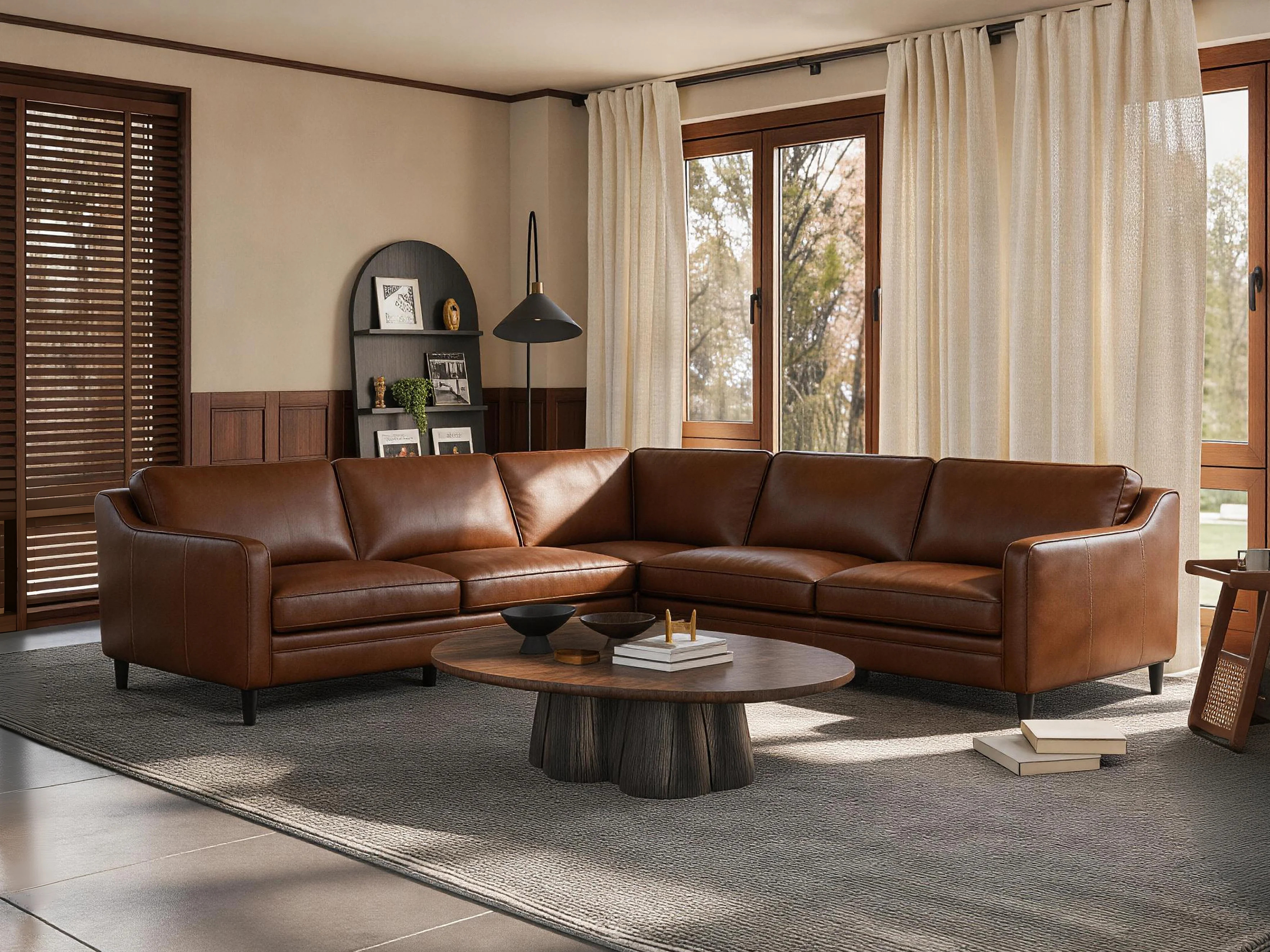 Ashtabula 3-Pieces Leather Sectional Sofa | Wayfair North America