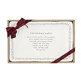 Mud Pie Boxed Christmas Rules Tray, White, 7 1/2" x 10 1/2" | Amazon (US)