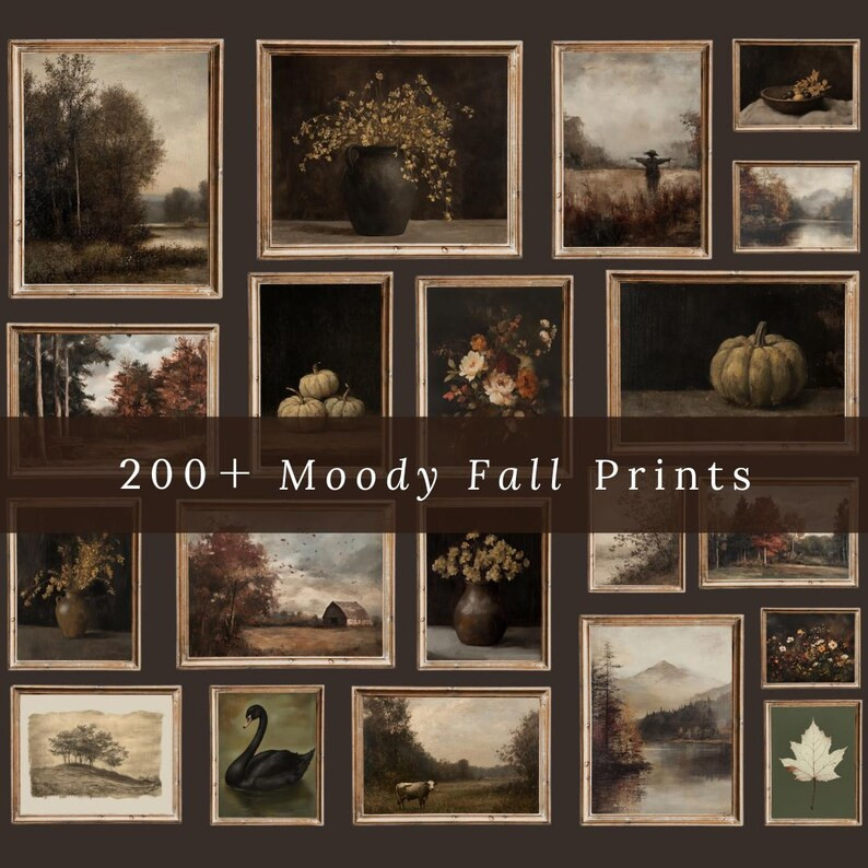 200+ Vintage Fall Gallery Wall Prints - Rustic Moody Autumn Farmhouse Decor, Antique Fall Printab... | Etsy (US)