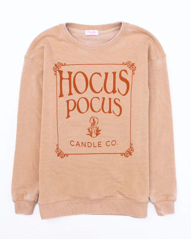 Hocus Pocus Candle Co Gold Graphic Sweatshirt | The Pink Lily Boutique