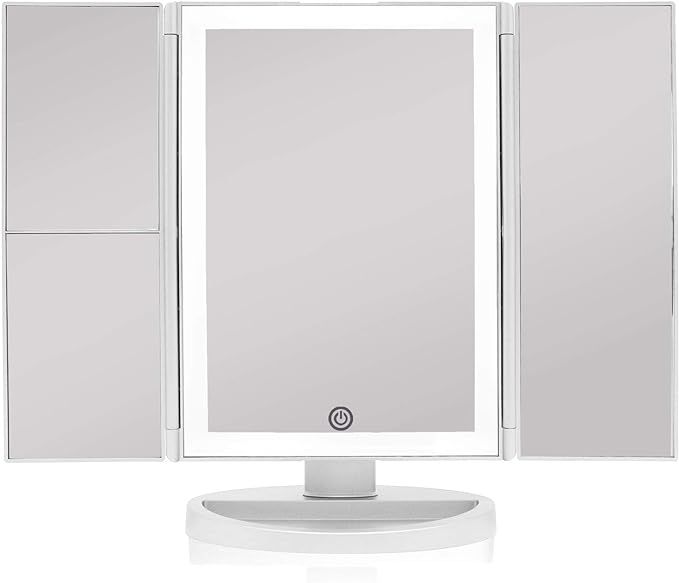 Beautyworks Backlit Makeup Vanity Mirror 36 LED Lights Touch-Screen Light Control, Tri-Fold 1/2/3... | Amazon (CA)