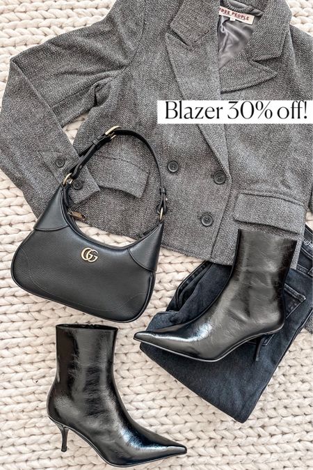 Cropped blazer
Gucci bag
Flare jeans 
Black boots
Fall shoes
Fall outfit 
Fall fashion 
Fall outfits  
#ltkseasonal
#ltkover40
#ltkfindsunder100
#ltku

#LTKsalealert #LTKitbag #LTKshoecrush