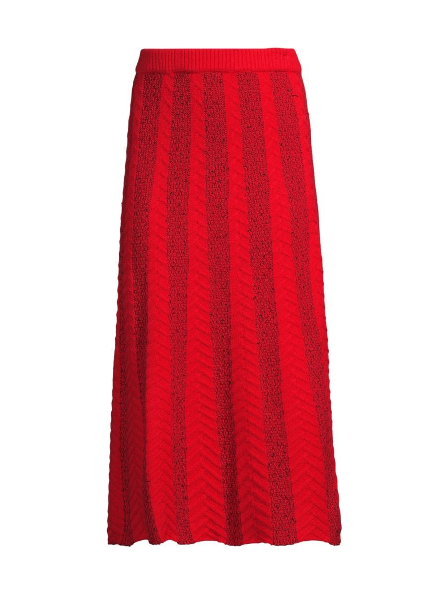 Textural Striped Knit Midi-Skirt | Saks Fifth Avenue