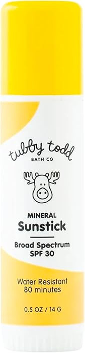 TUBBY TODD Mineral Sunstick - Broad Spectrum SPF 30 Sunscreen for Kids - Water-Resistant Stick Su... | Amazon (US)