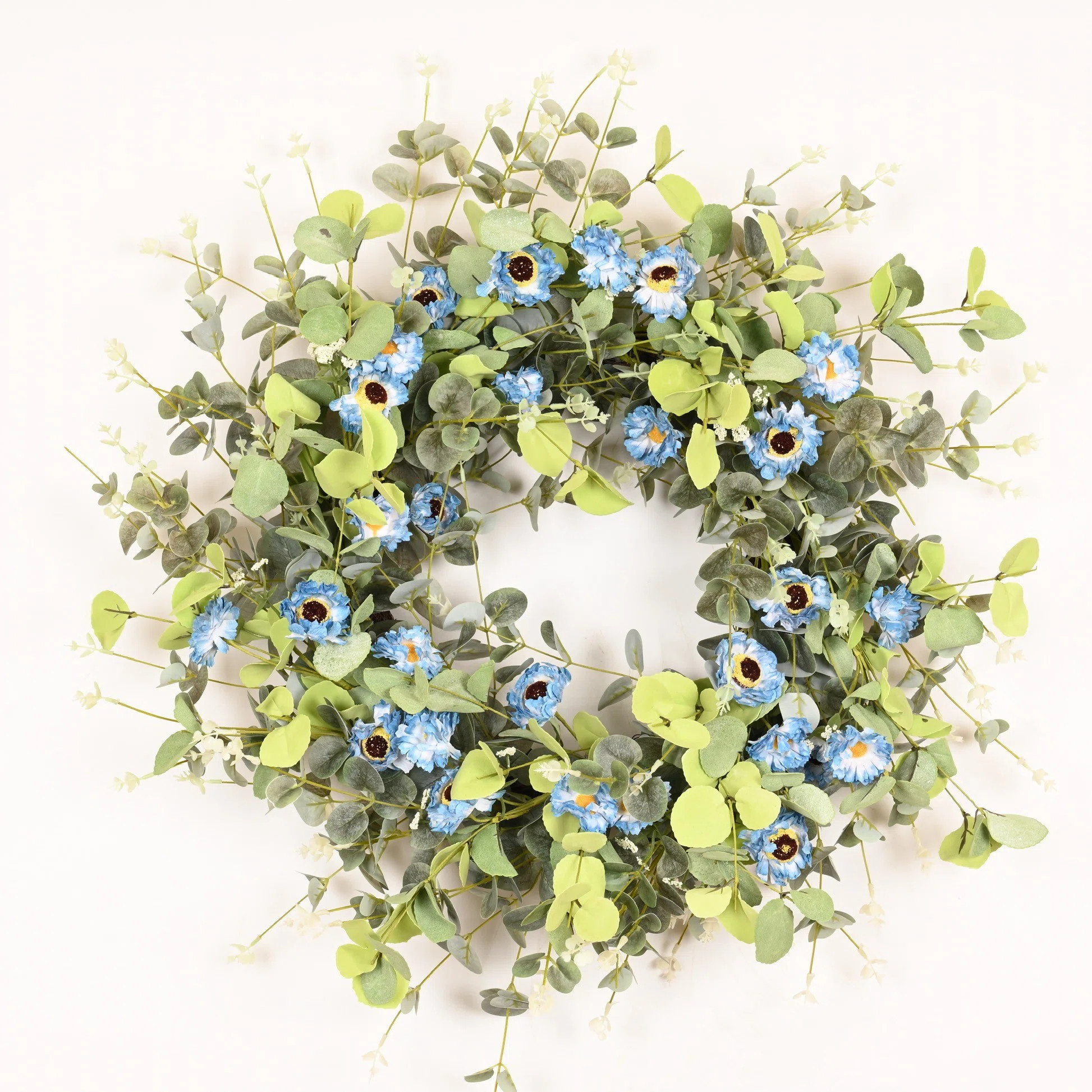 26" Artificial Everyday Eucalyptus Berry Daisy Front Door Wreath | Birch Lane