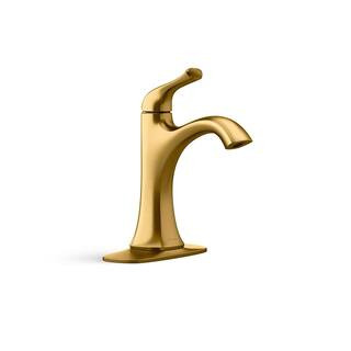 Sundae Single Handle Single Hole Bathroom Faucet in Vibrant Brushed Moderne Brass | The Home Depot