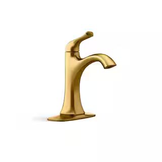 Sundae Single Handle Single Hole Bathroom Faucet in Vibrant Brushed Moderne Brass | The Home Depot