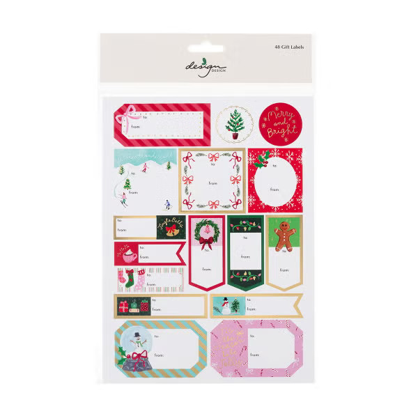 Design Design Tiny Tidings Gift Label Pkg/48 | The Container Store