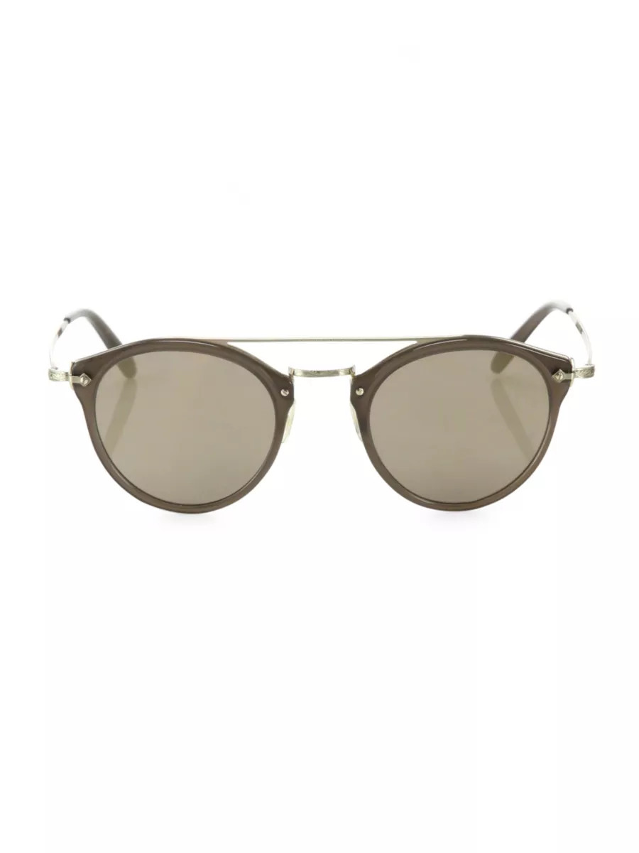Oliver Peoples Remick 50MM Round Mirrored Sunglasses | Saks Fifth Avenue | Saks Fifth Avenue