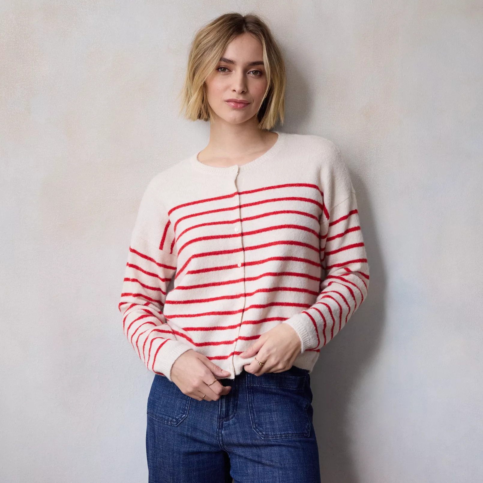 Women's LC Lauren Conrad Knit Button Down Layering Cardigan | Kohl's