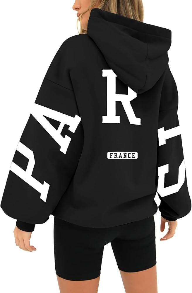 BLUBUKLKUN Paris Sweatshirt Youth Hoodies for Women Long Sleeve Oversized Fall Fashion 2023 Hoode... | Amazon (US)