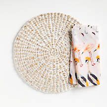 Whitewash Water Hyacinth Round Placemat + Reviews | Crate and Barrel | Crate & Barrel