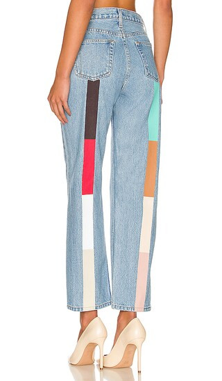 Tate High Rise Straight Crop in Vintage Blue | Revolve Clothing (Global)