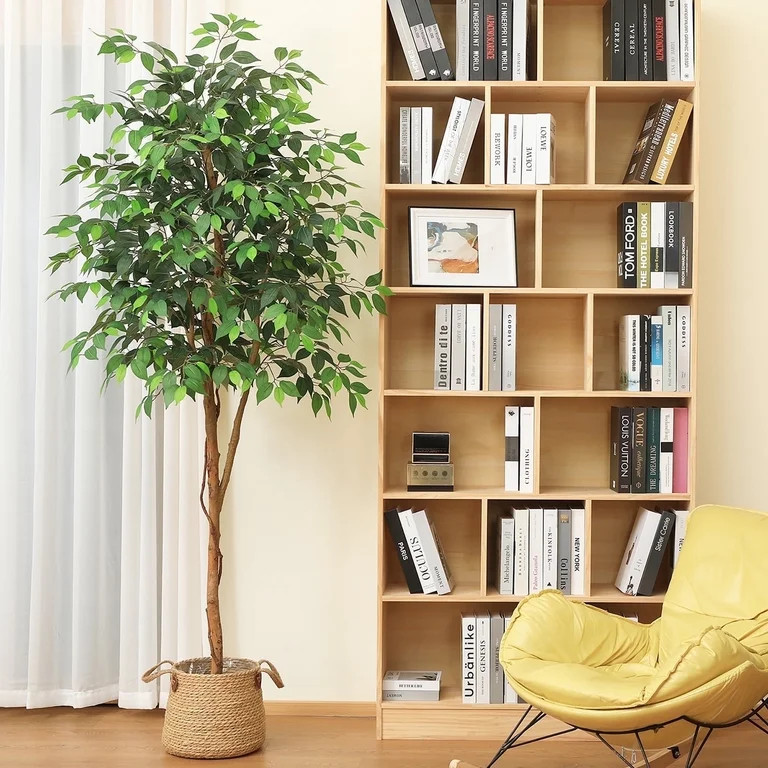 DR.Planzen 7 feet Artificial Ficus Tree, Lifelike Greenery with Natural Wood Trunk for Living Roo... | Walmart (US)
