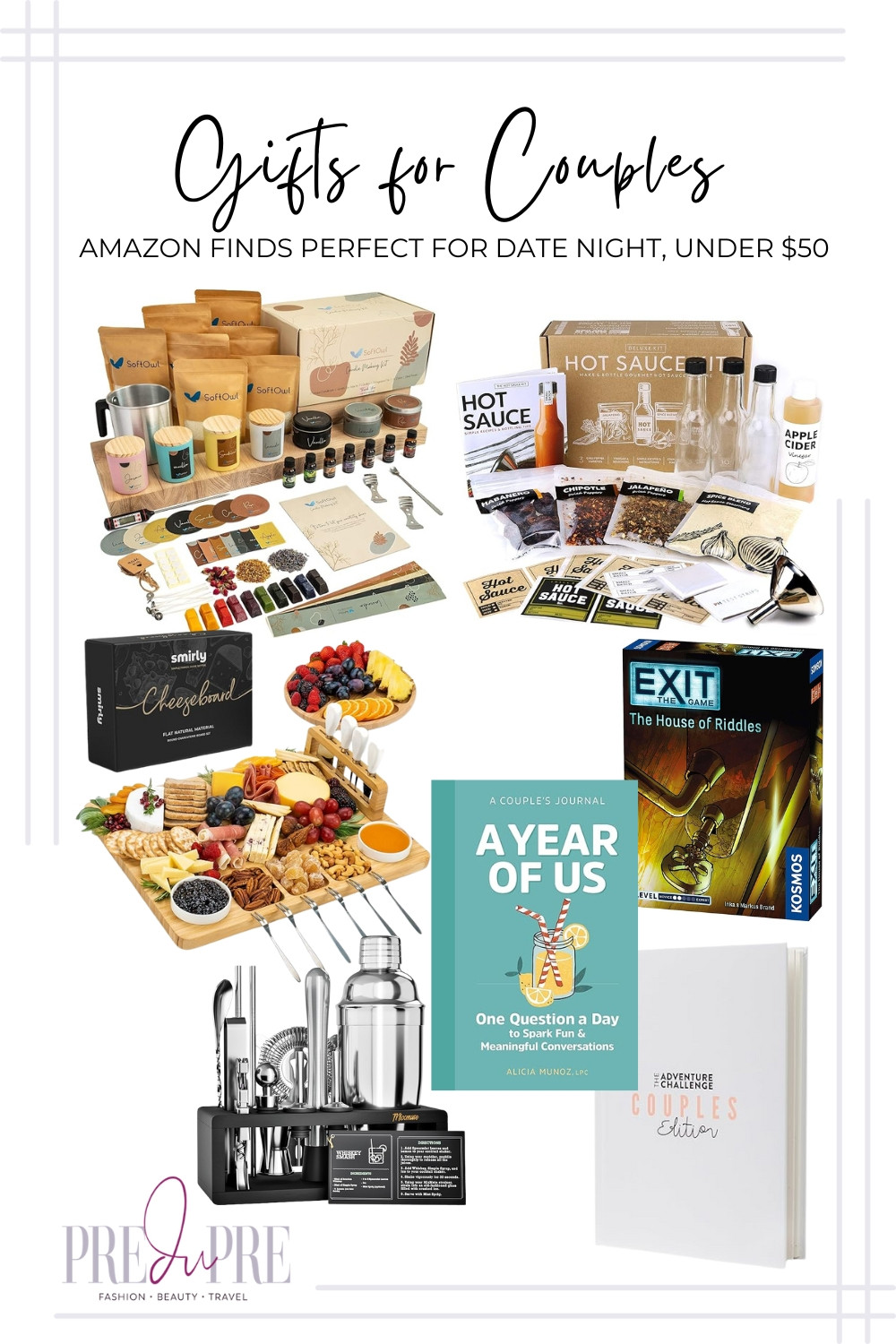 Finding the perfect gift for couples can be tricky, so I put together a little inspiration guide for you, all from Amazon and all under $50! These are some of my favorite finds for elevating a date night at home, whether you’re whipping up a gourmet meal with the spice set or getting into some friendly competition with a riddle game. The charcuterie board set is perfect for hosting, and the cocktail shaker kit makes a fun experience out of happy hour. These are thoughtful, informed choices that prioritize quality time over clutter. Tap the link in my bio to shop these fun, budget-friendly gifts!

#giftsforcouples #datenightathome #amazonfinds #amazonmusthaves #giftsunder50 #couplesgifts #charcuterieboard #cocktailkit #giftguide #holidaygifts #anniversarygift #predupregifts #homegifts #amazonhome #shopnow 

 #LTKSeasonal #LTKFindsUnder50