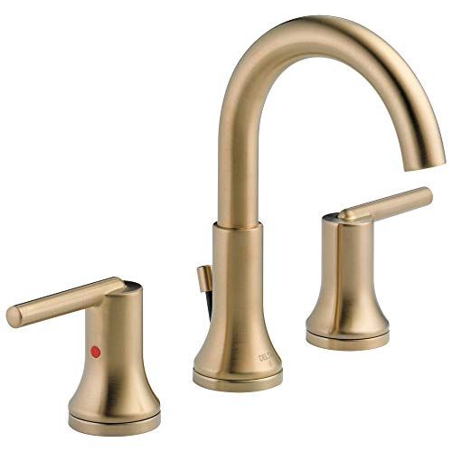 Delta Faucet Trinsic Widespread Bathroom Faucet 3 Hole, Gold Bathroom Faucet, Diamond Seal Techno... | Amazon (US)