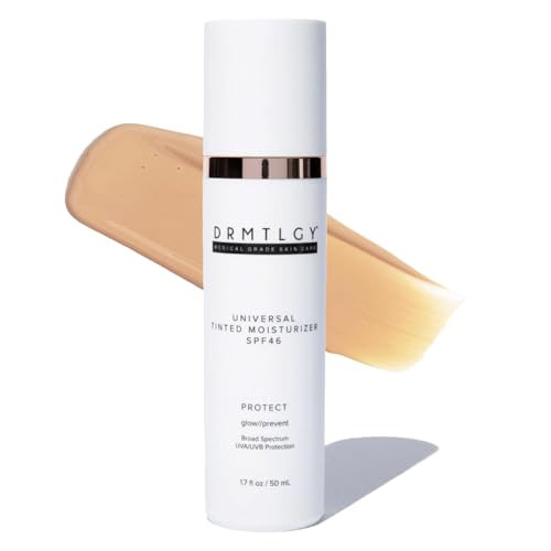 DRMTLGY Universal Tinted Moisturizer SPF 46 – Hydrating Dewy Tinted Sunscreen for Face with Zinc Oxide & Octinoxate – Niacinamide & Hyaluronic Acid – Broad Spectrum Lightweight Daily SPF, 1.7 oz | Amazon (US)