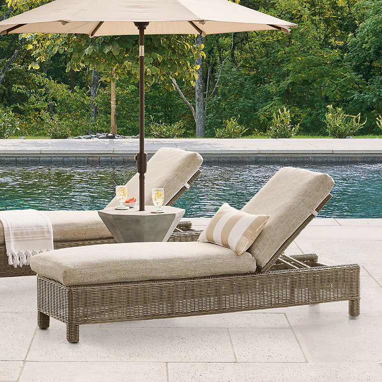 Portland Outdoor Woven Outdoor Chaise Lounge, Set Of Two - Mocha - Grandin Road | Grandin Road