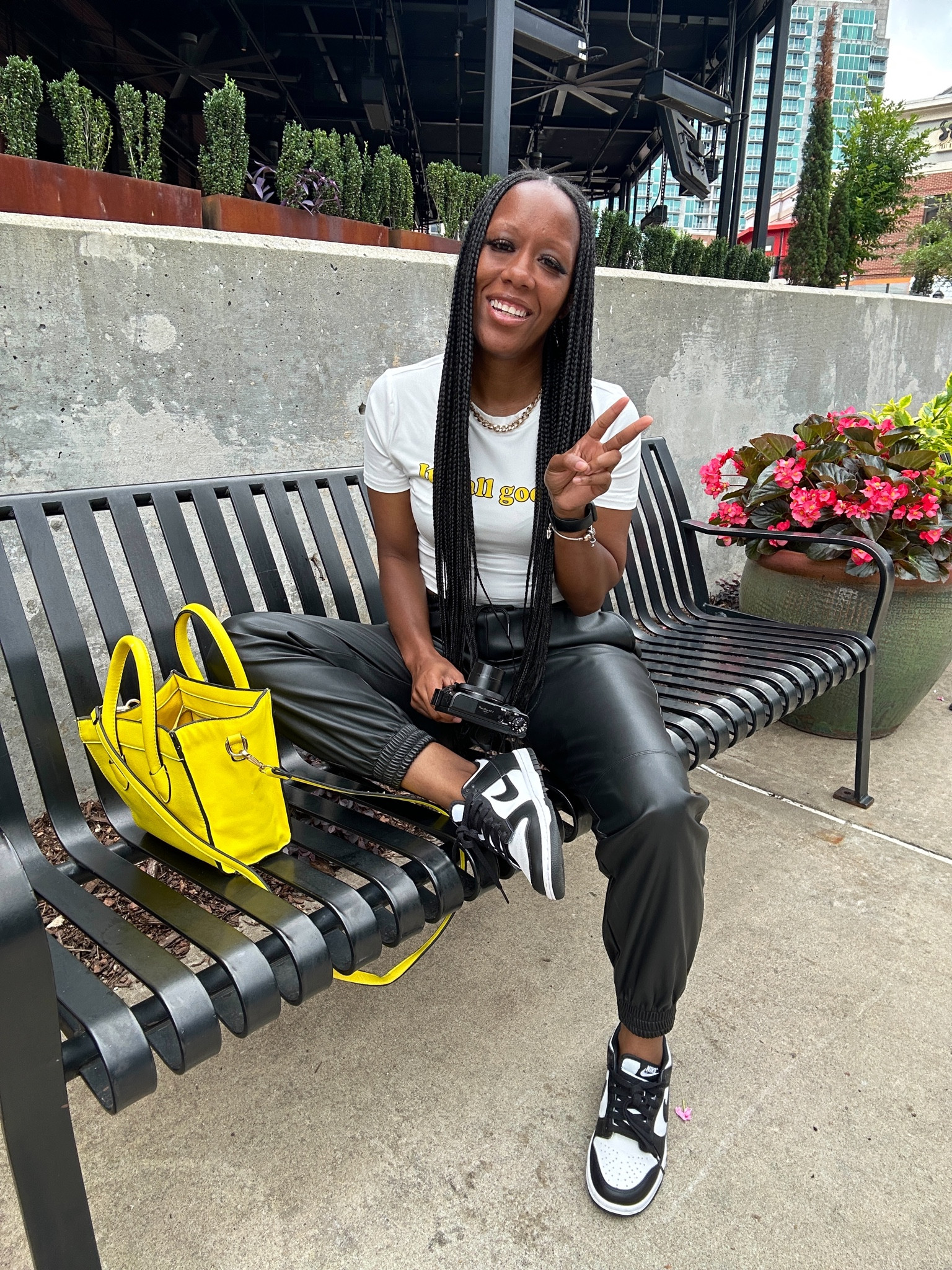 Streetstyle inspo! I’m wearing a size small cropped graphic tee and small faux leather pants. I worn this outfit to lunch with friends.

#LTKfindsunder100 #LTKstyletip #LTKshoecrush