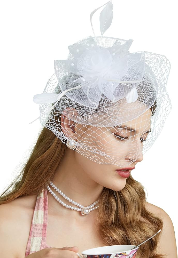 Fascinators Hats 20s 50s Hat Pillbox Hat Cocktail Tea Party Headwear with Veil for Girls and Wome... | Amazon (US)