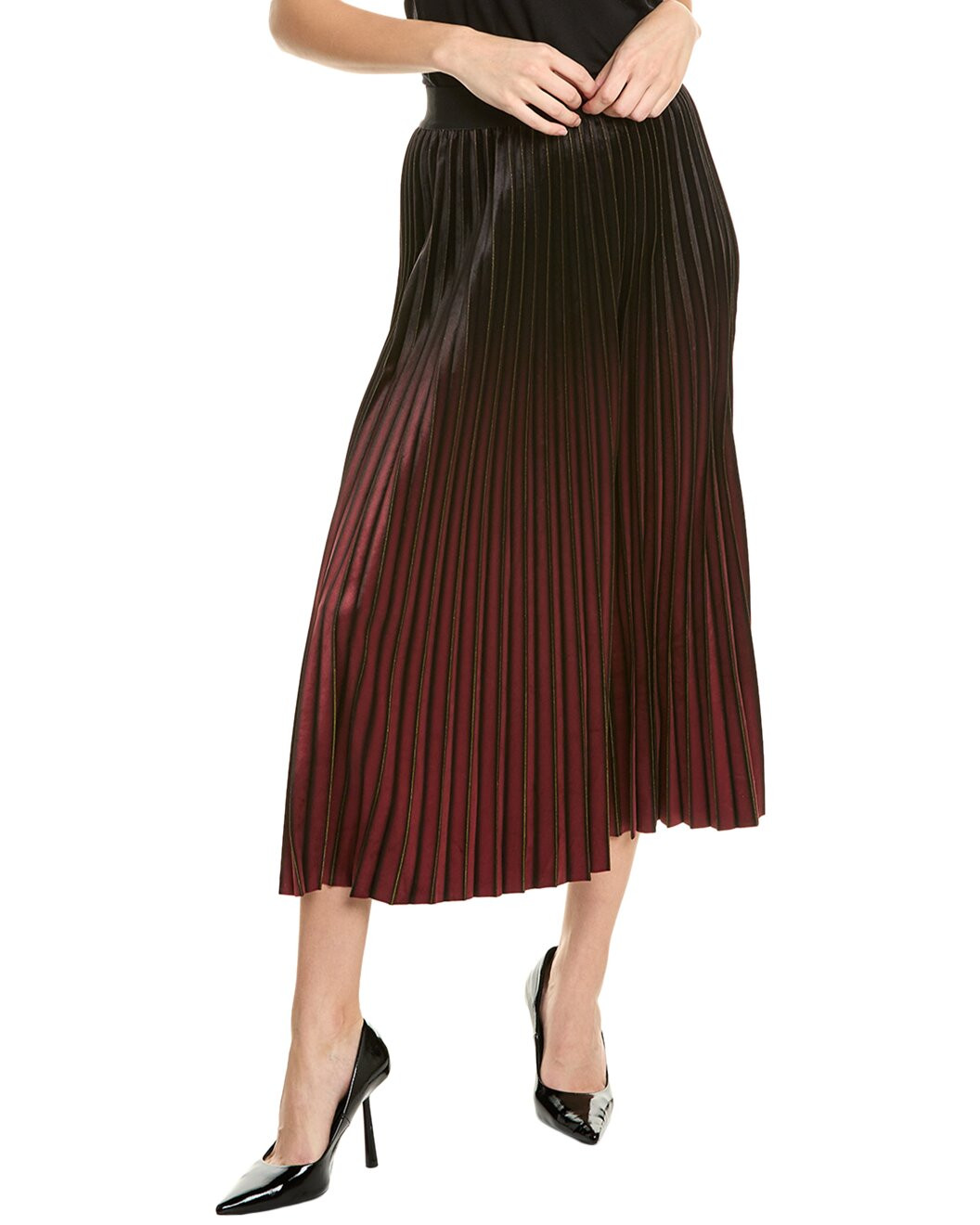 Gradient Pleated Velvet Skirt | Rue La La