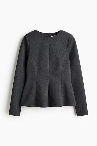 H & M - Jersey Peplum Top - Gray | H&M (US + CA)