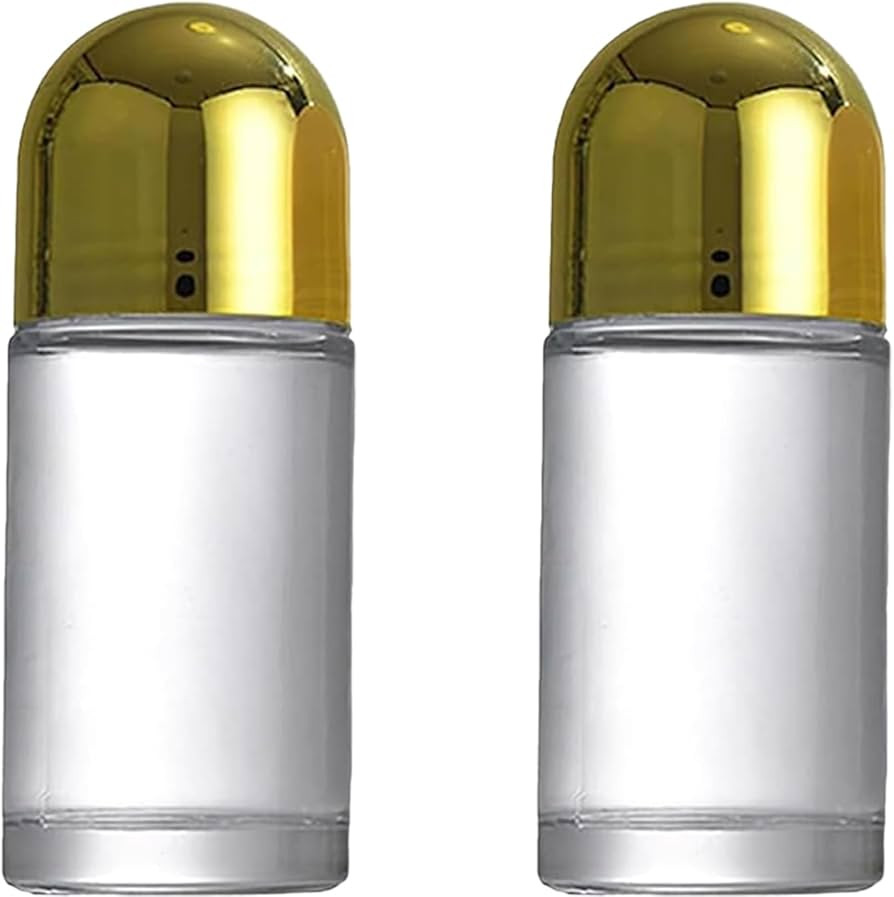 2 Pcs Clear 50ML Glass Empty Roller Bottles with Plastic Roller Ball, Deodorant Roll On Container... | Amazon (US)