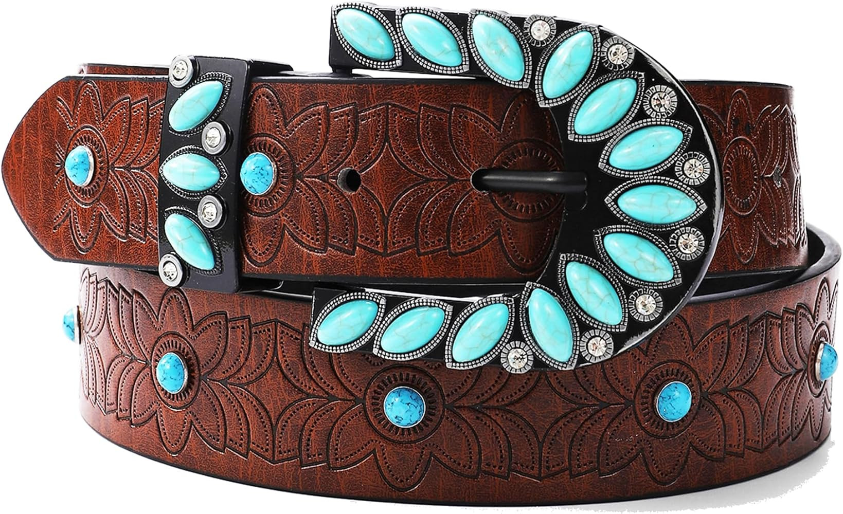 Western-Belt Woman Turquoise-Cowgirl-Belts for Jeans-Pants | Amazon (US)