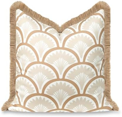 Hofdeco Premium Coastal Hampton Patio Indoor Outdoor Throw Pillow Cover Only, 20"x20" Water Repel... | Amazon (US)