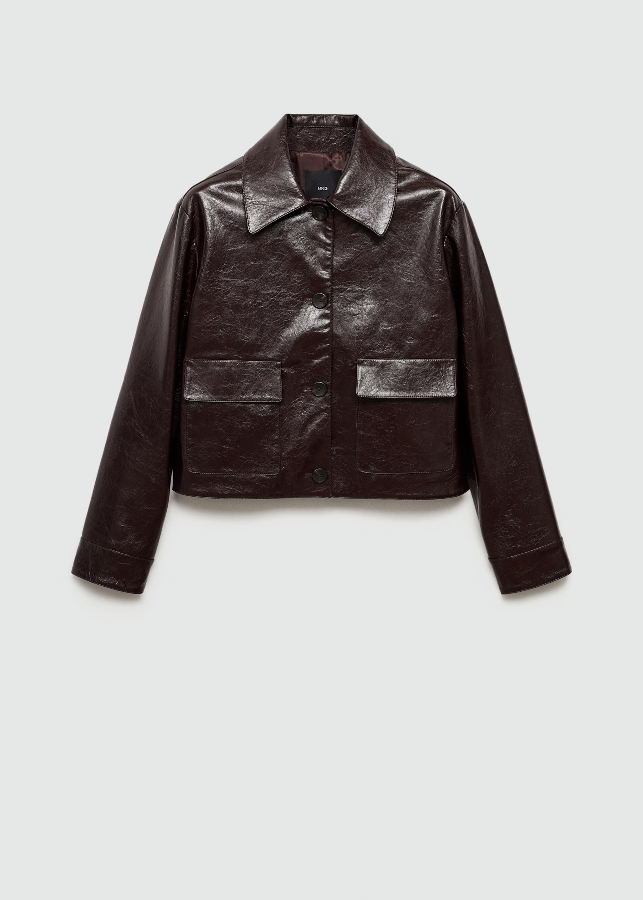 Crocodrile-effect cropped jacket - Women | MANGO USA | Mango (US/MX/AU)