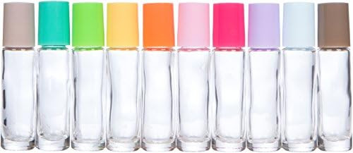 The Root and Petal Set of 10 Multicolored Glass Roller Bottles with Glass Balls for Essential Oil... | Amazon (US)