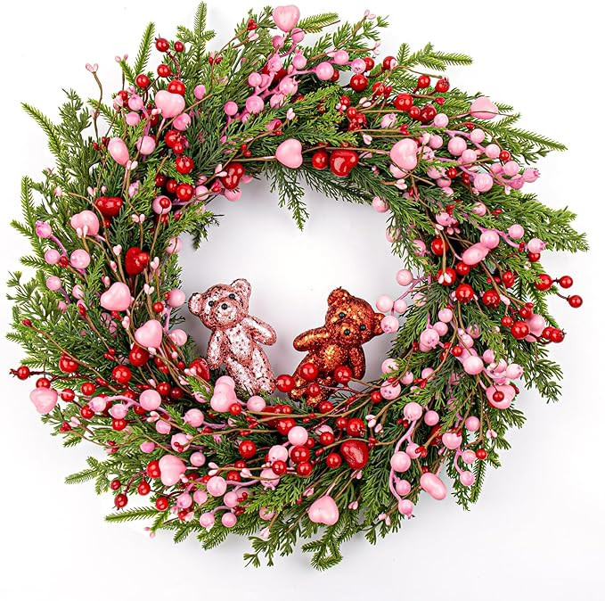 MagicWreath Valentines Day Wreaths for Front Door 22 Inch Valentines Wreath Artificial Valentine'... | Amazon (US)